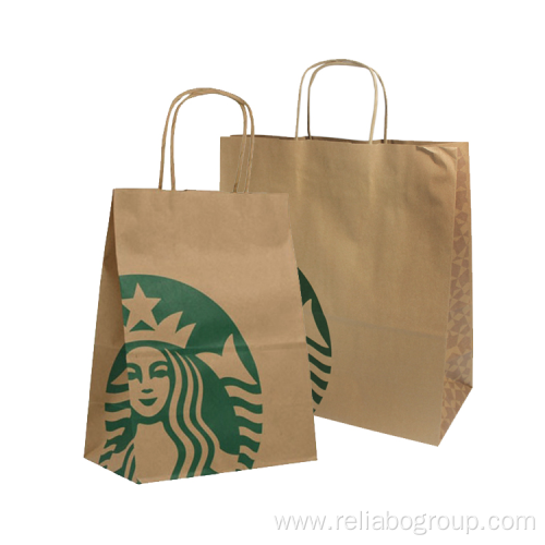 Customized fashion shopping brown kraft paper bags